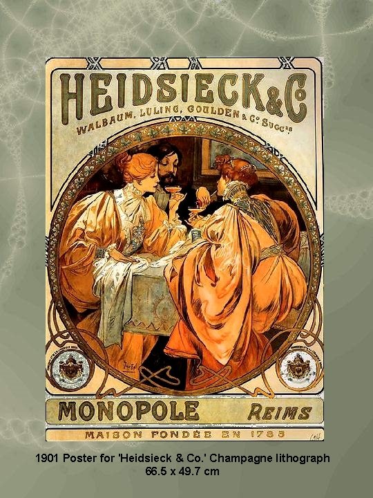 1901 Poster for 'Heidsieck & Co. ' Champagne lithograph 66. 5 x 49. 7