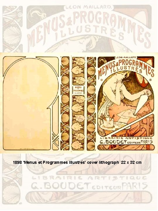 1898 'Menus et Programmes Illustre s' cover lithograph 22 x 32 cm 