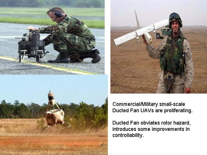 Commercial/Military small-scale Ducted Fan UAVs are proliferating. Ducted Fan obviates rotor hazard, introduces some