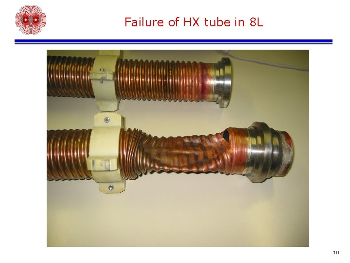 Failure of HX tube in 8 L 10 