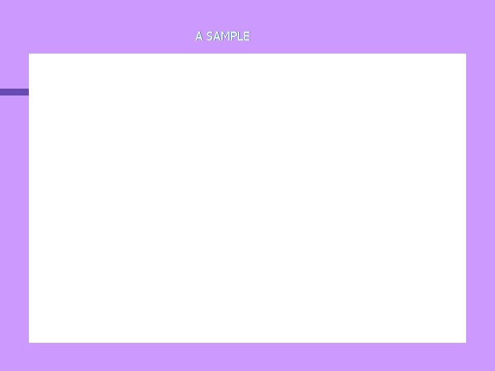 A SAMPLE 