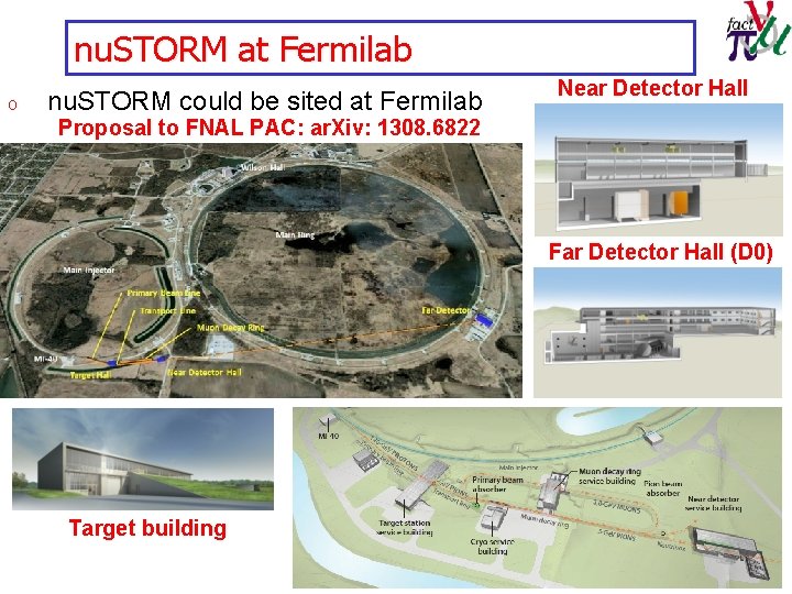 nu. STORM at Fermilab o nu. STORM could be sited at Fermilab Near Detector
