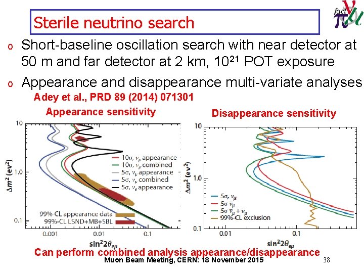 Sterile neutrino search o o Short-baseline oscillation search with near detector at 50 m