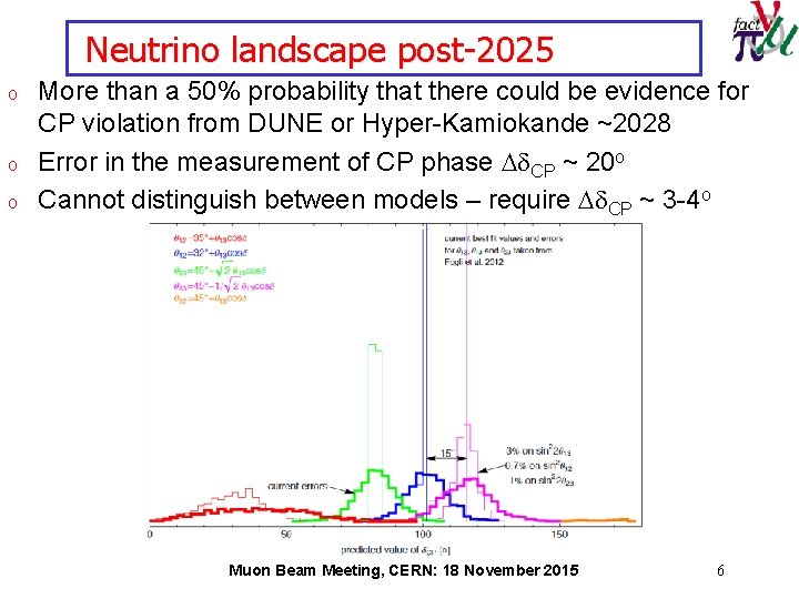 Neutrino landscape post-2025 o o o More than a 50% probability that there could