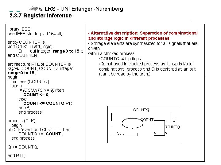  © LRS - UNI Erlangen-Nuremberg 2. 8. 7 Register Inference library IEEE; use