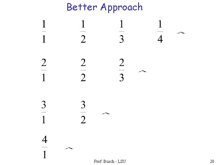 Better Approach Prof. Busch - LSU 20 