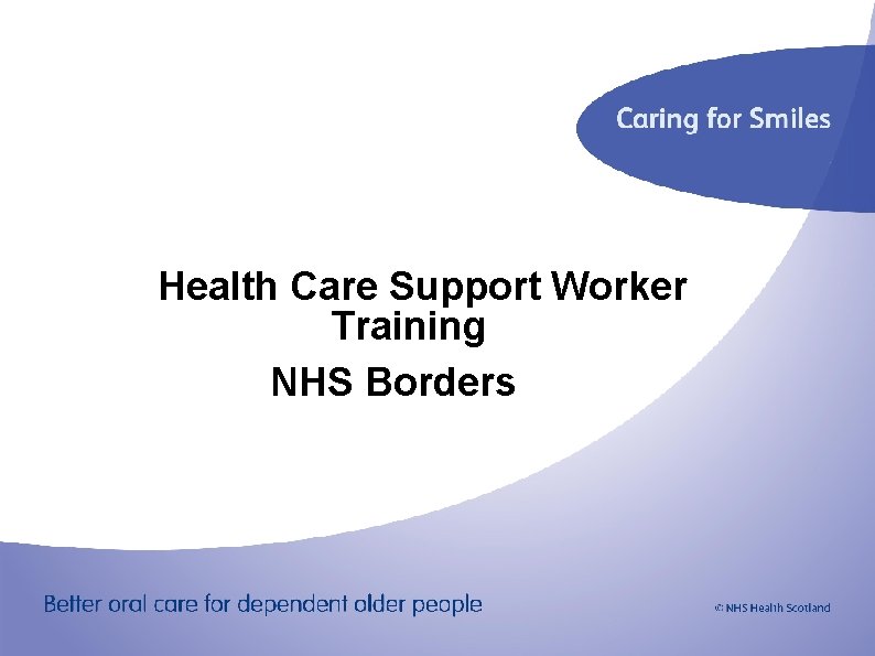 Health Care Support Worker Training NHS Borders 