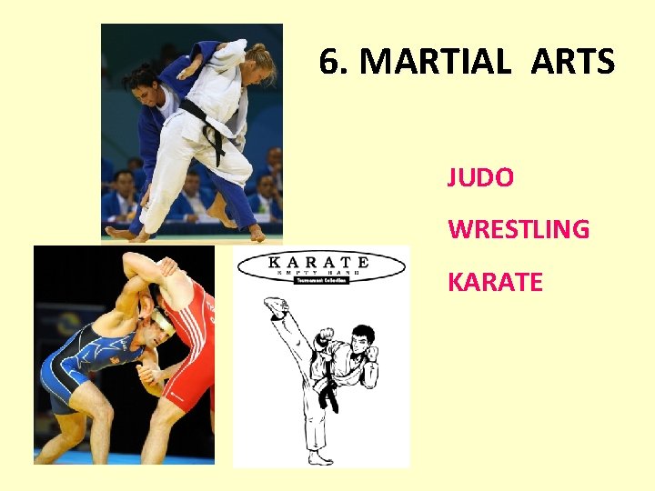 6. MARTIAL ARTS JUDO WRESTLING KARATE 
