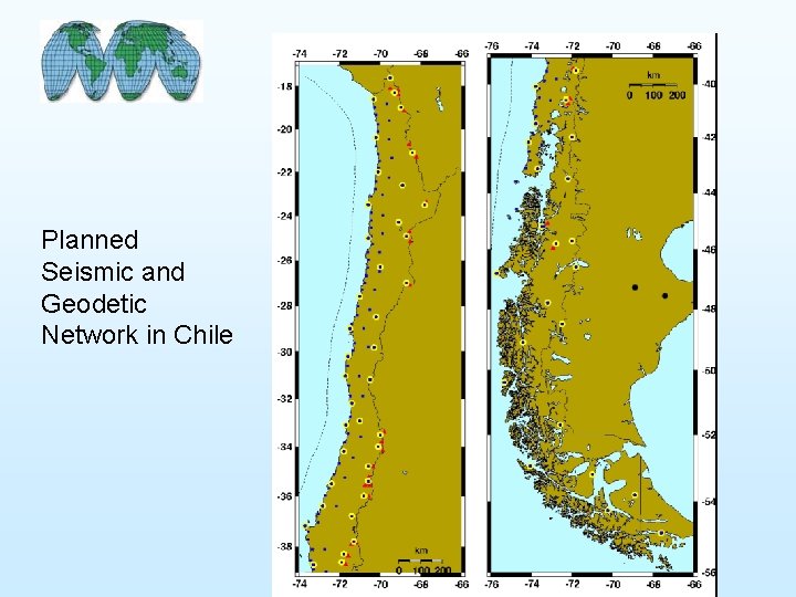 Planned Seismic and Geodetic Network in Chile 