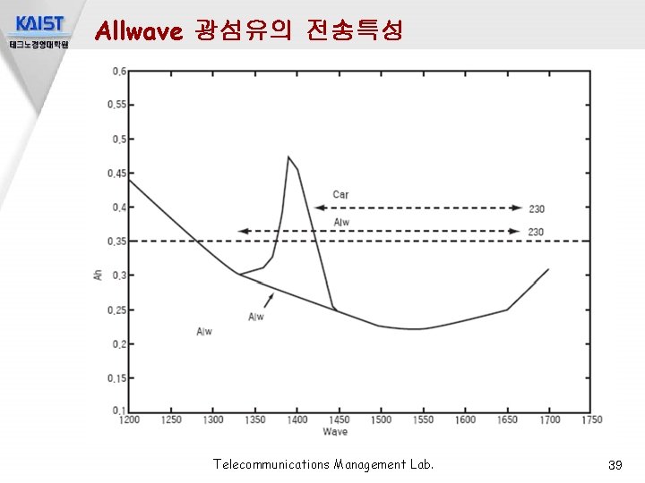 Allwave 광섬유의 전송특성 Telecommunications Management Lab. 39 