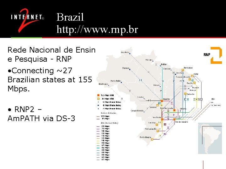 Brazil http: //www. rnp. br Rede Nacional de Ensino e Pesquisa - RNP •