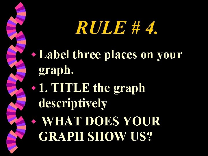 RULE # 4. w Label three places on your graph. w 1. TITLE the