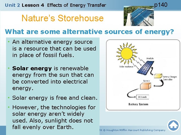 Unit 2 Lesson 4 Effects of Energy Transfer p 140 Nature’s Storehouse What are