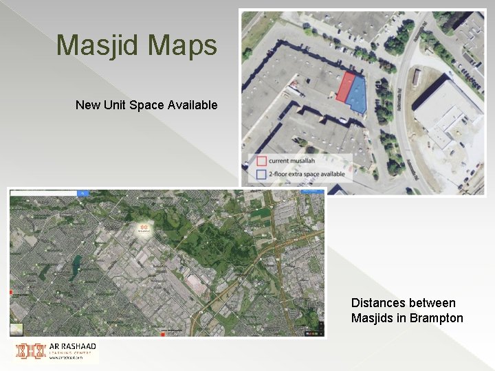 Masjid Maps New Unit Space Available Distances between Masjids in Brampton 
