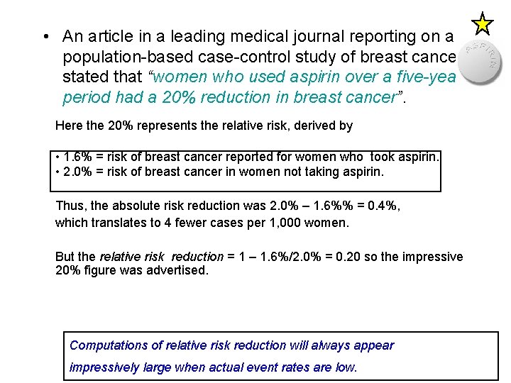  • An article in a leading medical journal reporting on a population-based case-control