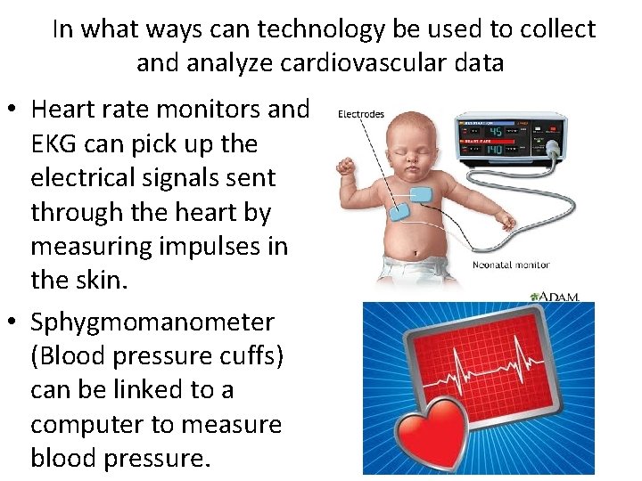 In what ways can technology be used to collect and analyze cardiovascular data •