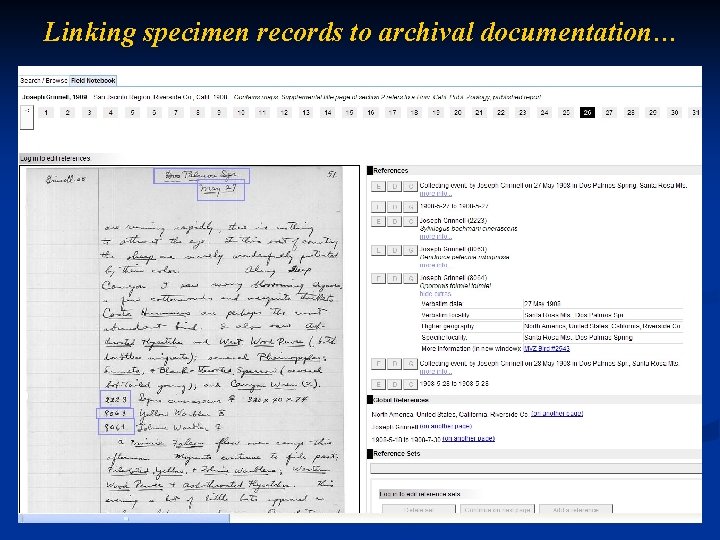 Linking specimen records to archival documentation… 