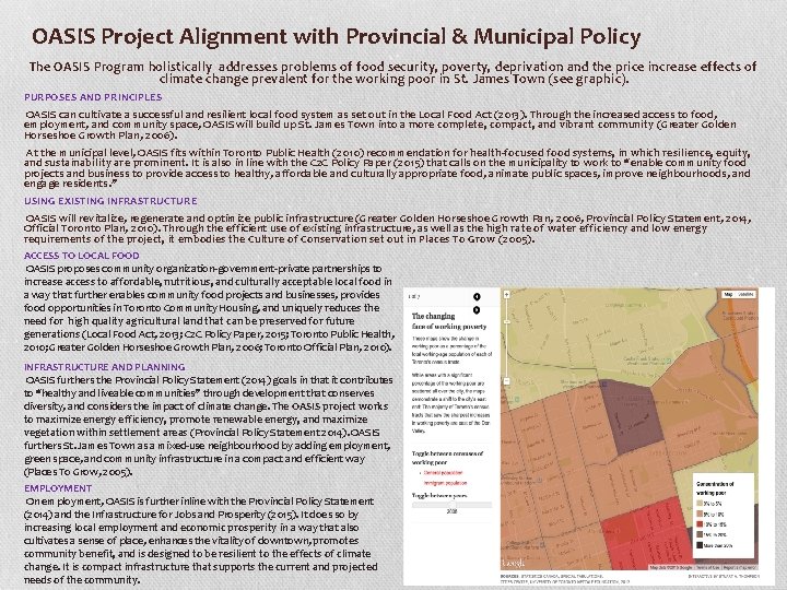 OASIS Project Alignment with Provincial & Municipal Policy The OASIS Program holistically addresses problems