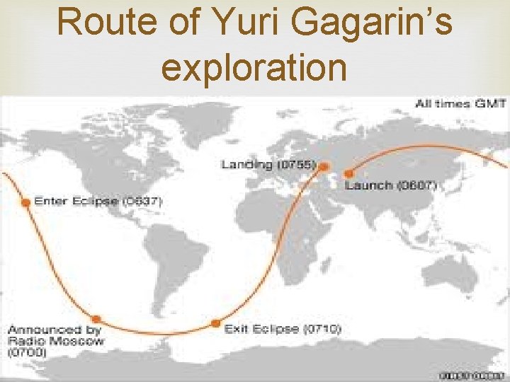 Route of Yuri Gagarin’s exploration 