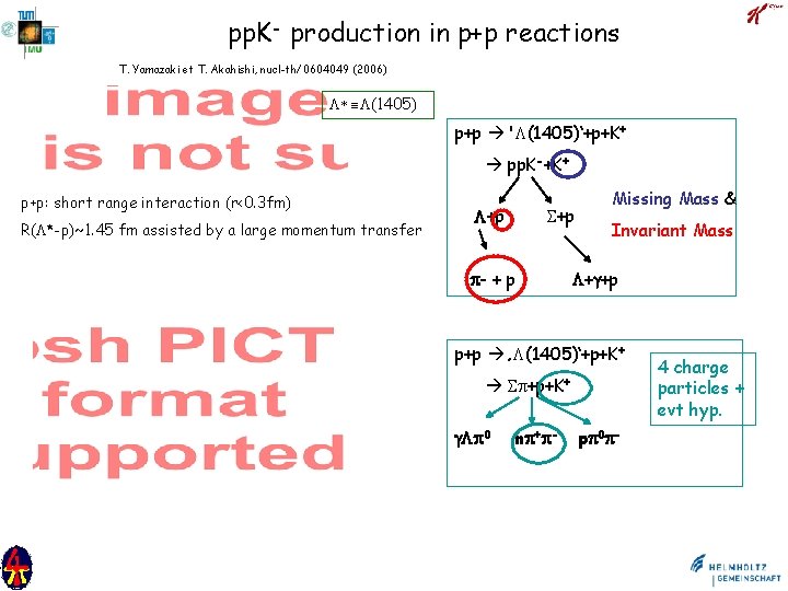 pp. K- production in p+p reactions T. Yamazaki et T. Akahishi, nucl-th/0604049 (2006) *