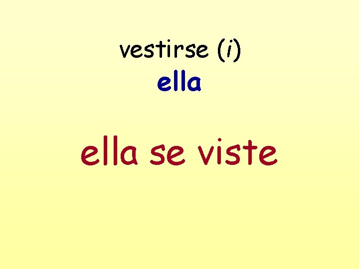 vestirse (i) ella se viste 