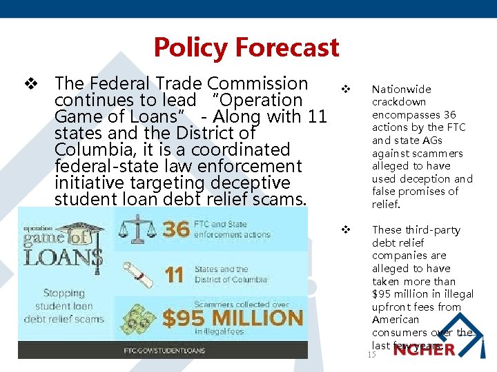 Policy Forecast v The Federal Trade Commission continues to lead “Operation Game of Loans”