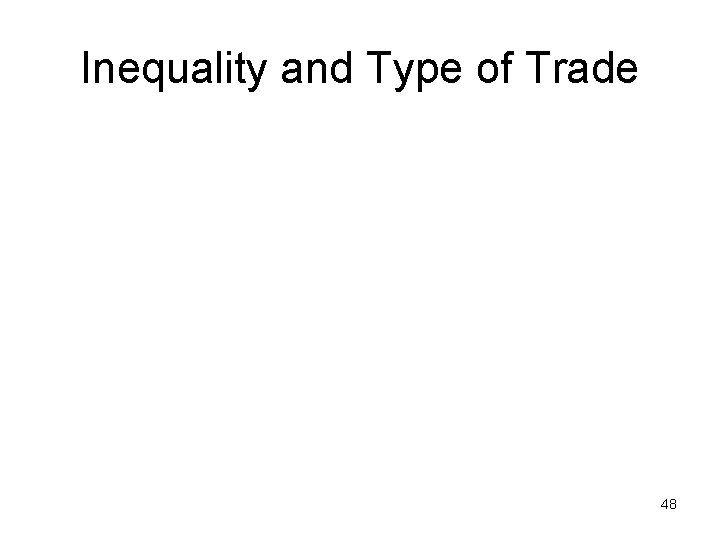 Inequality and Type of Trade 48 