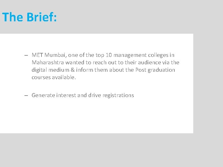 – MET Mumbai, one of the top 10 management colleges in Maharashtra wanted to