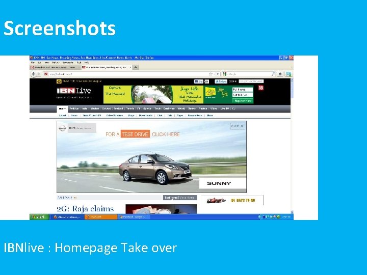 IBNlive : Homepage Take over NISSAN SUNNY Screenshots 