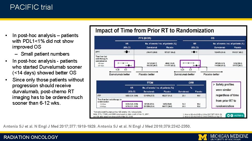 PACIFIC trial • • • In post-hoc analysis – patients with PDL 1<1% did