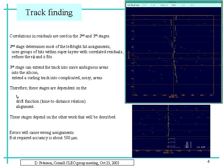 Track finding Correlations in residuals are used in the 2 nd and 3 rd
