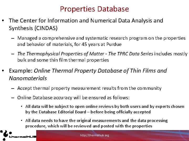 Properties Database • The Center for Information and Numerical Data Analysis and Synthesis (CINDAS)