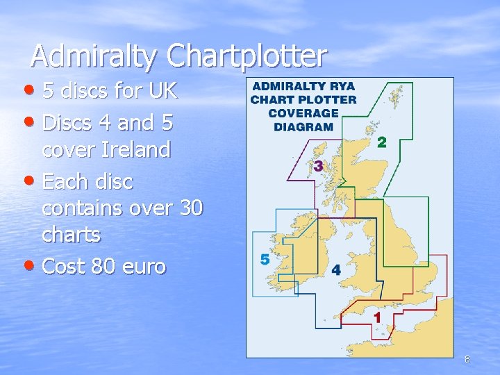 Admiralty Chartplotter • 5 discs for UK • Discs 4 and 5 cover Ireland