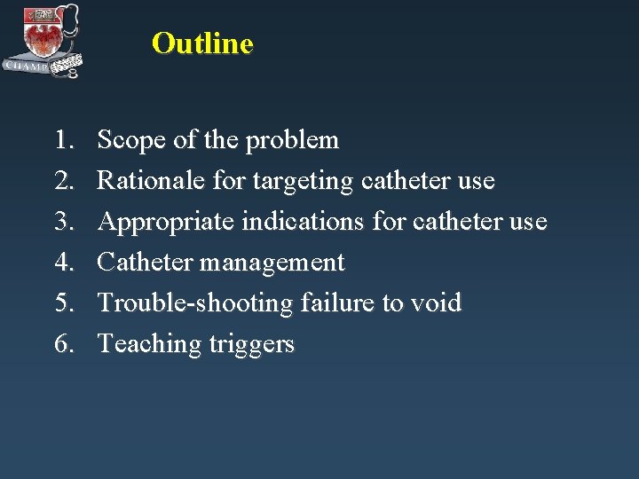 Outline 1. 2. 3. 4. 5. 6. Scope of the problem Rationale for targeting