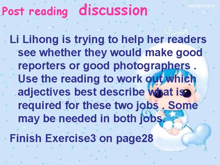 Post reading discussion Li Lihong is trying to help her readers see whether they