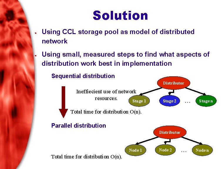 Solution ● ● Using CCL storage pool as model of distributed network Using small,