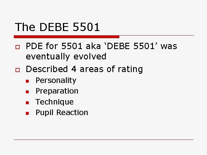 The DEBE 5501 o o PDE for 5501 aka ‘DEBE 5501’ was eventually evolved