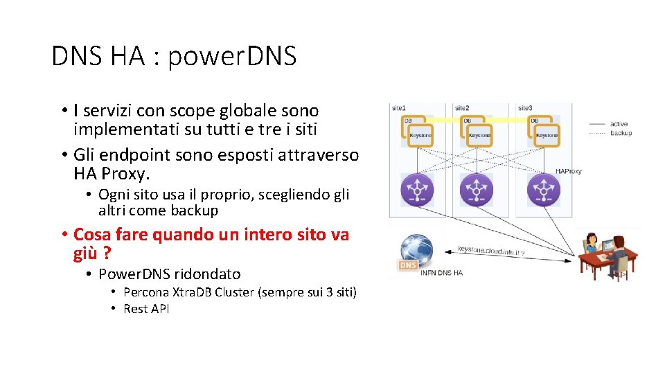 DNS HA : power. DNS • I servizi con scope globale sono implementati su