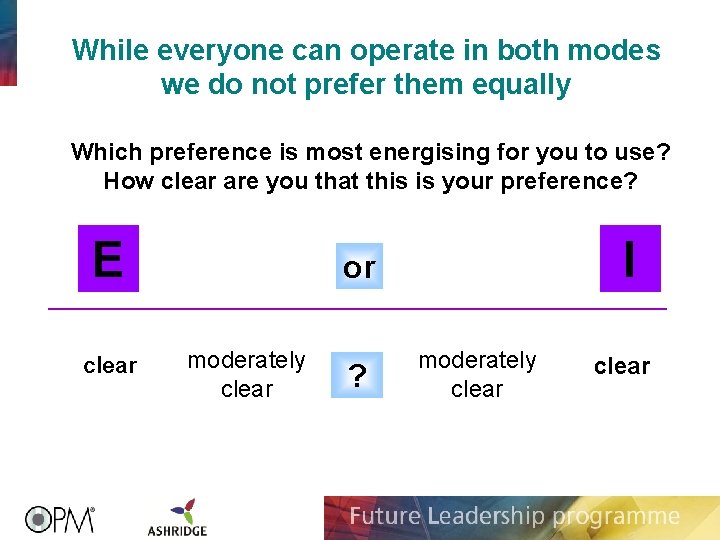 While everyone can operate in both modes we do not prefer them equally Which