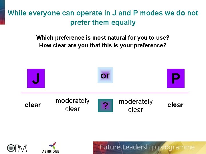 While everyone can operate in J and P modes we do not prefer them