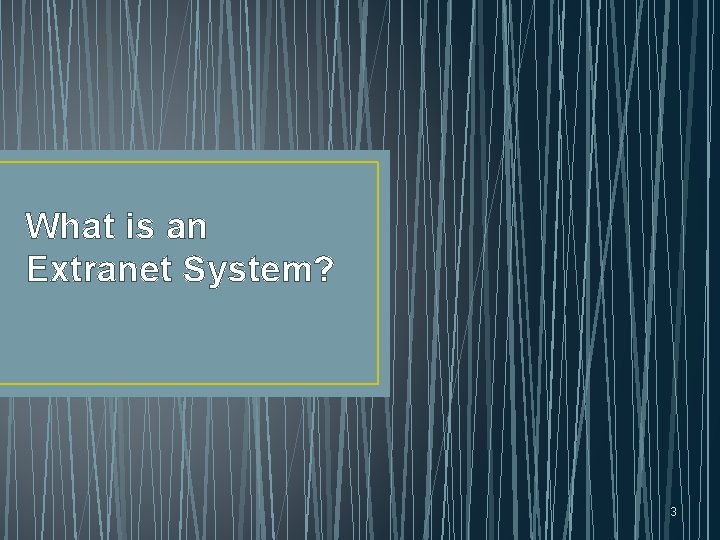 What is an Extranet System? 3 What is an Extranet System? 3