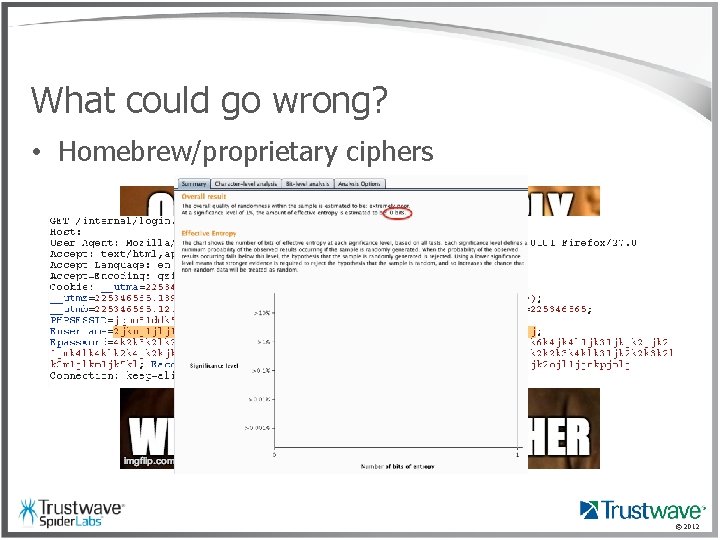 What could go wrong? • Homebrew/proprietary ciphers © 2012 