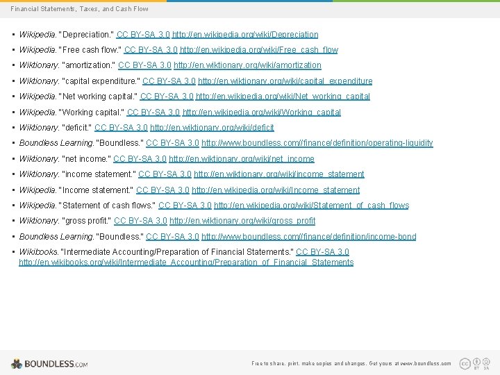 Financial Statements, Taxes, and Cash Flow • Wikipedia. "Depreciation. " CC BY-SA 3. 0