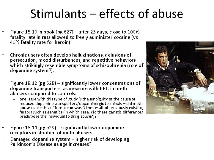 Stimulants – effects of abuse • Figure 18. 10 in book (pg 627) –