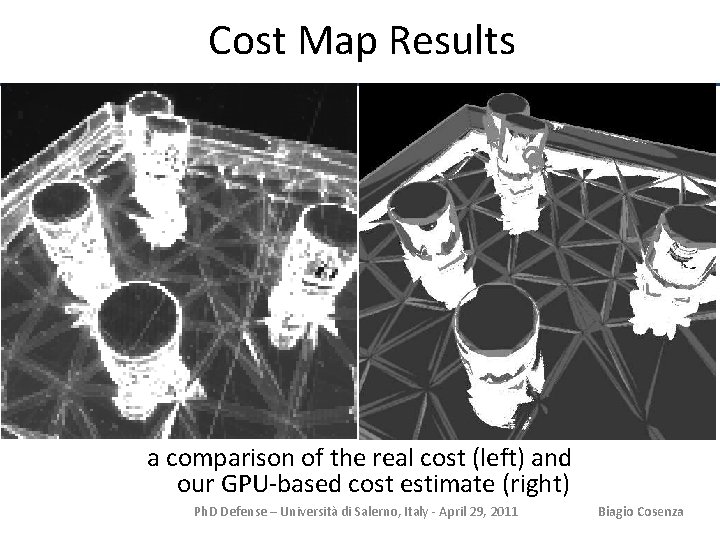 Cost Map Results a comparison of the real cost (left) and our GPU-based cost