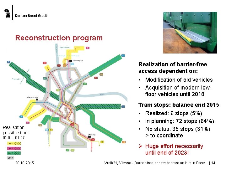 Kanton Basel-Stadt Reconstruction program Realization of barrier-free access dependent on: • Modification of old