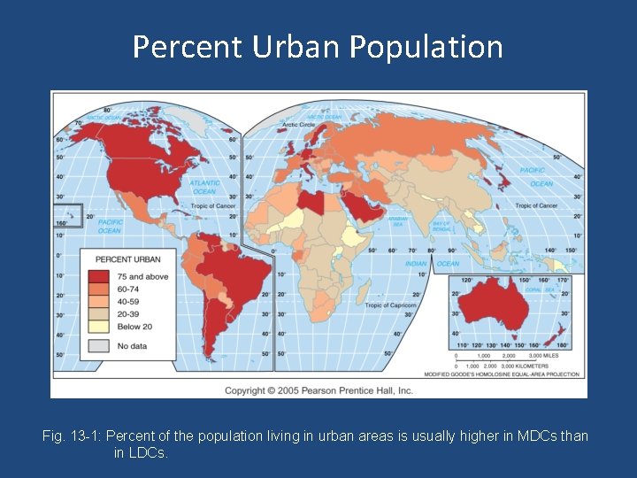 Percent Urban Population Fig. 13 -1: Percent of the population living in urban areas