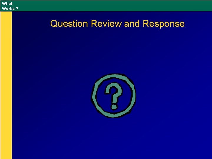 What Works ? Question Review and Response 