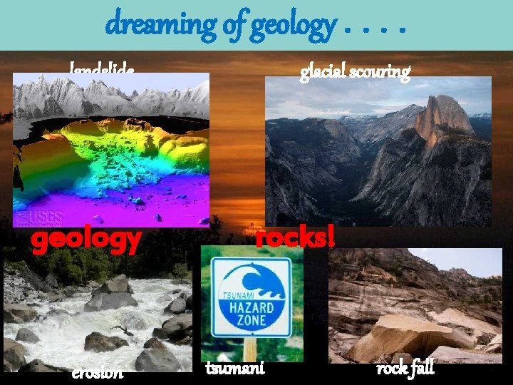 dreaming of geology. . California – Coast landslide geology erosion glacial scouring rocks! tsumani