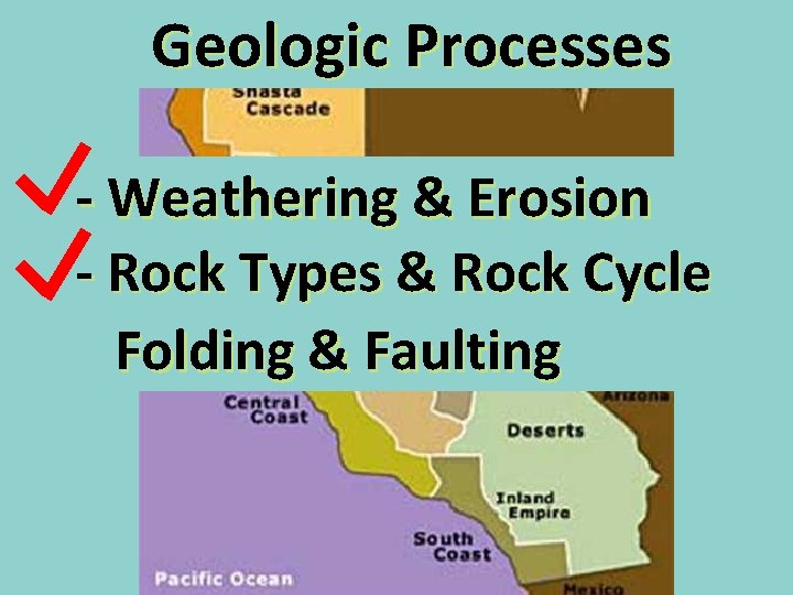 Geologic Processes - Weathering & Erosion - Rock Types & Rock Cycle Folding &